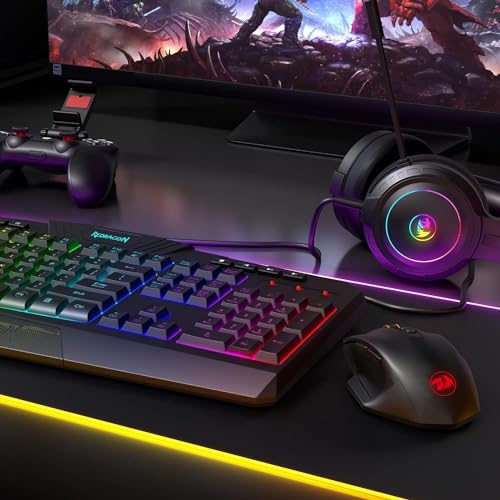 Wireless RGB Gaming Keyboard and Mouse Set with Multimedia Keys 7x