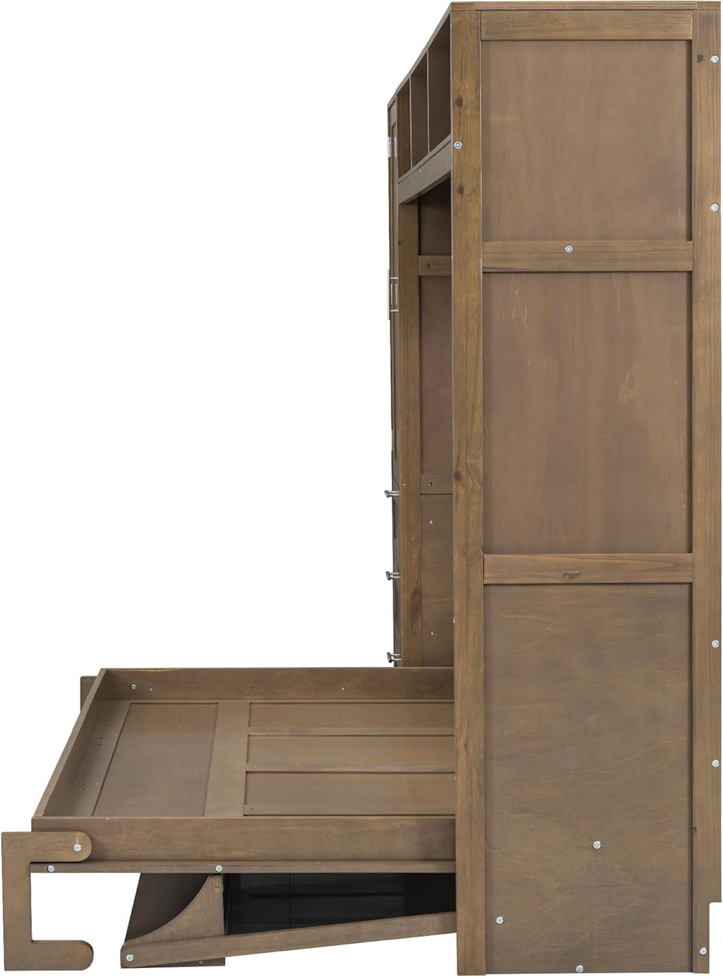 Murphy Bed Frame with Wardrobe and Drawers Space-Saving k7p