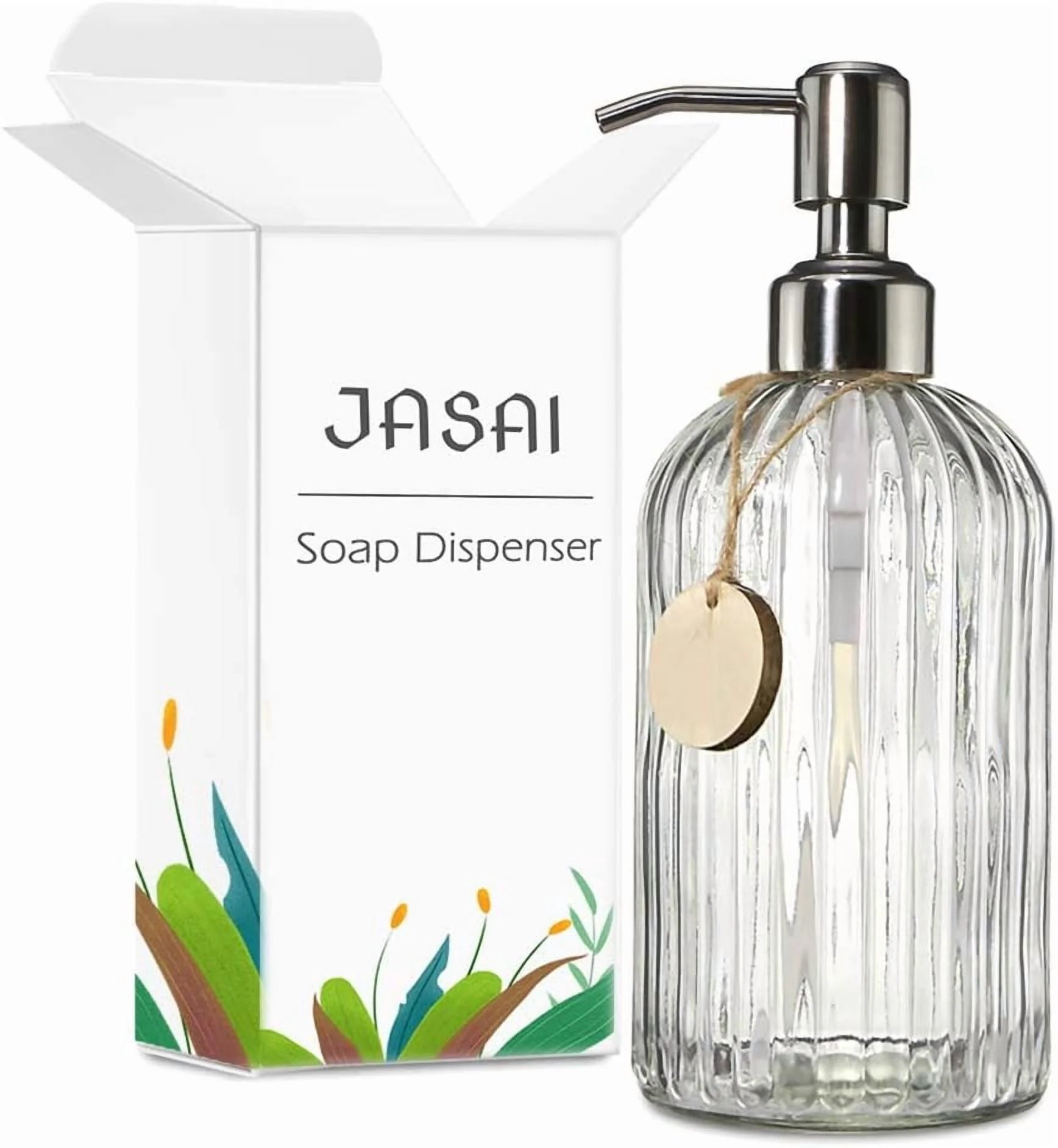 Clear Glass Soap Dispenser with Stainless Steel Pump a7k
