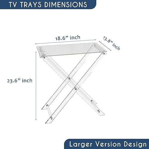 Acrylic Folding TV Tray Table with 2 Removable Trays k7p