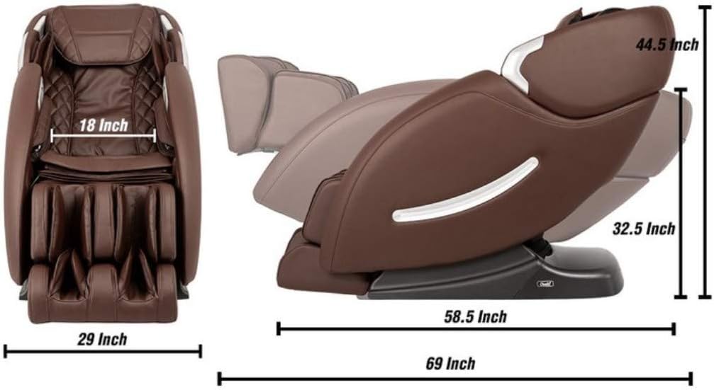 Full Body L-Track Massage Chair with Zero Gravity Brown k7p
