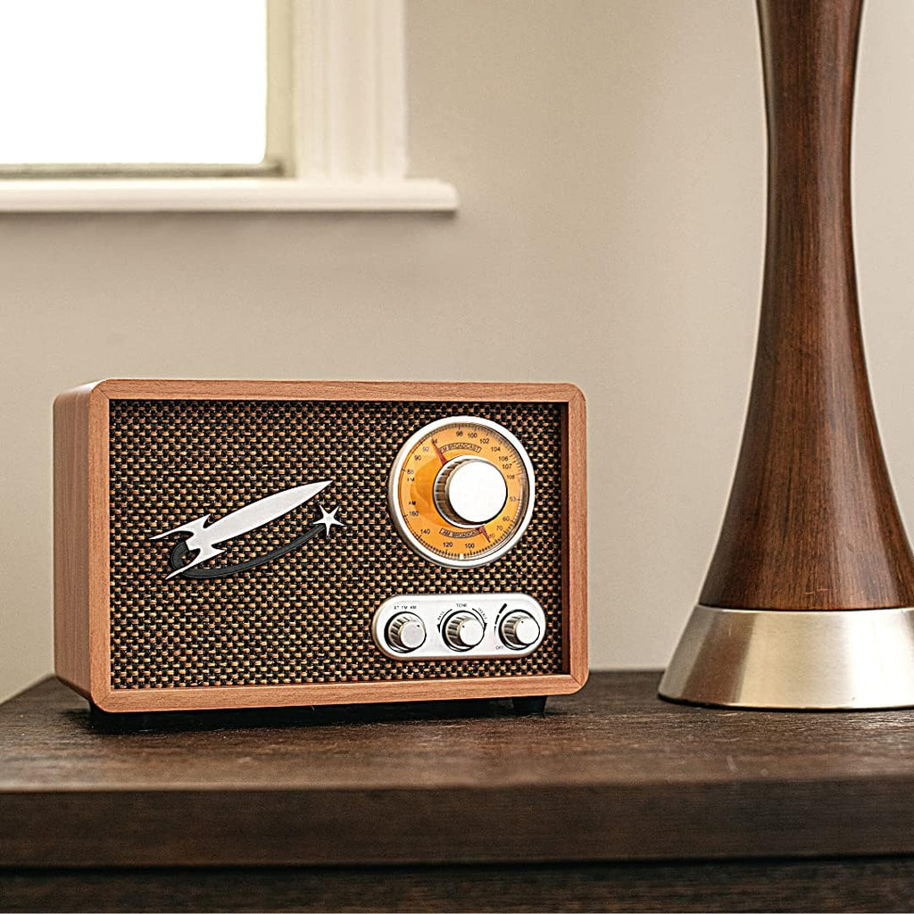 Vintage Wood AM FM Bluetooth Radio k7