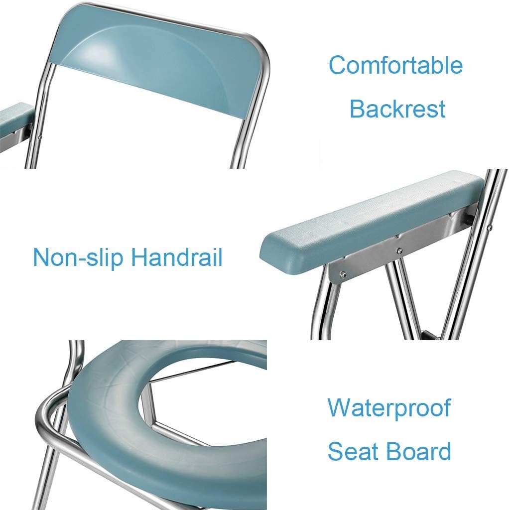 Bathroom Safety Toilet Shower Chair Folding Bedside Potty for Elderly Disabled k7m