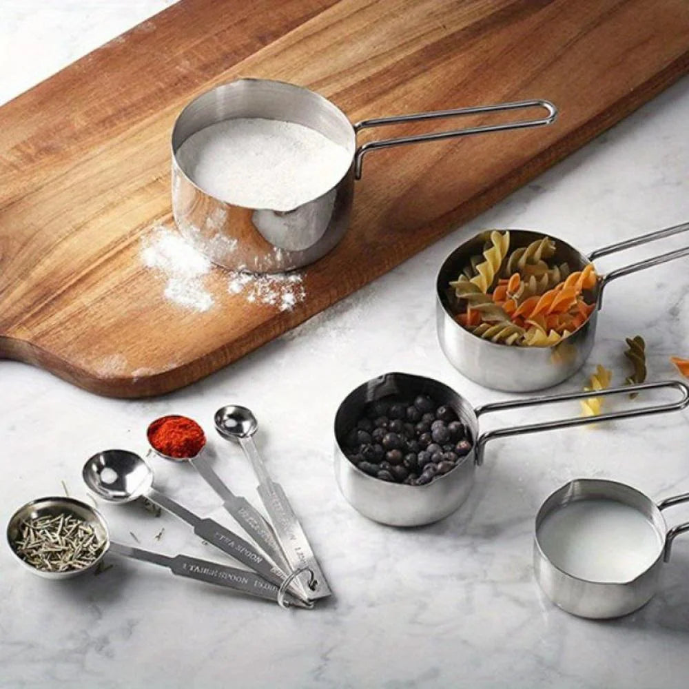 Stainless Steel Measuring Spoons and Cups for Cooking & Baking k7m