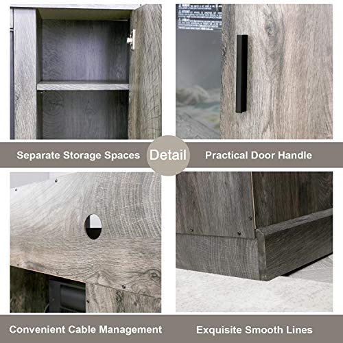 Electric Fireplace TV Stand Corner Console for TVs up to 42 Inch Rustic k7