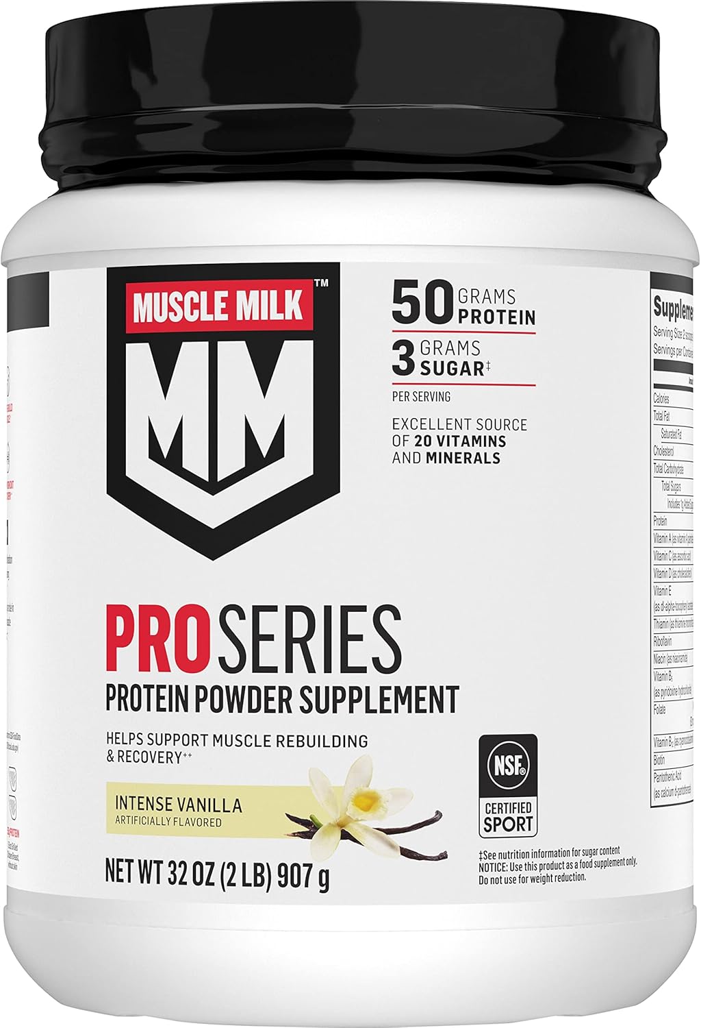 Protein Powder Supplement Intense Vanilla 2 Pound k7