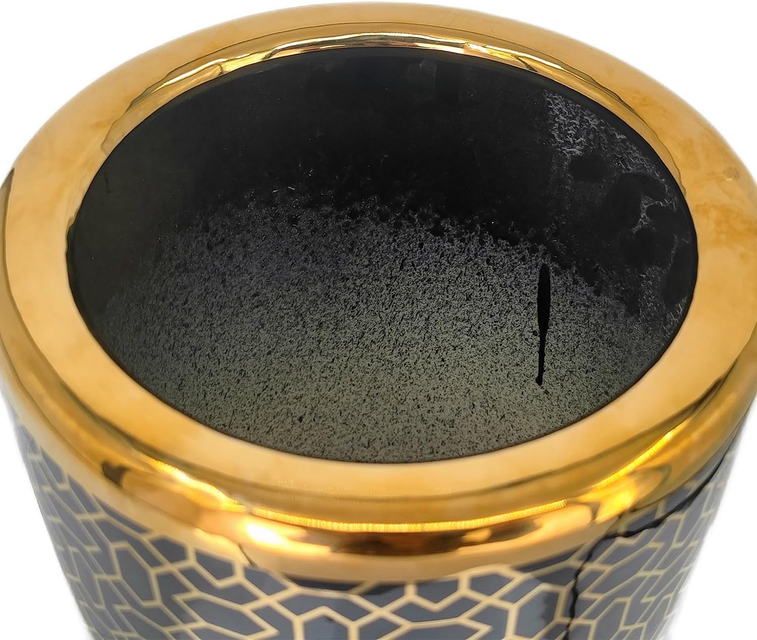 Ceramic Umbrella Stand Holder Indoor 18 Inch Black Gold k7