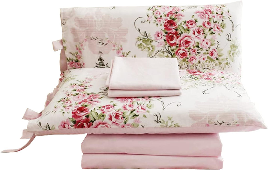 Floral Cotton Sheet Set King 4-Piece Deep Pocket a7