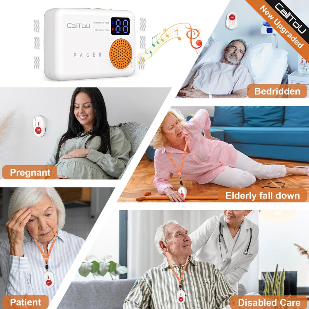 Caregiver Call Button Wireless Pager System for Elderly Monitoring a7k