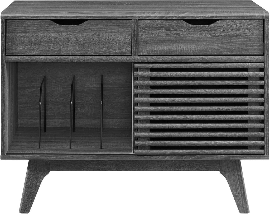 Vinyl Record Display Stand with Drawers a7k