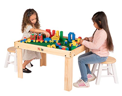 Kids Play Table Set with 2 Detachable Two-Sided Baseplates a7