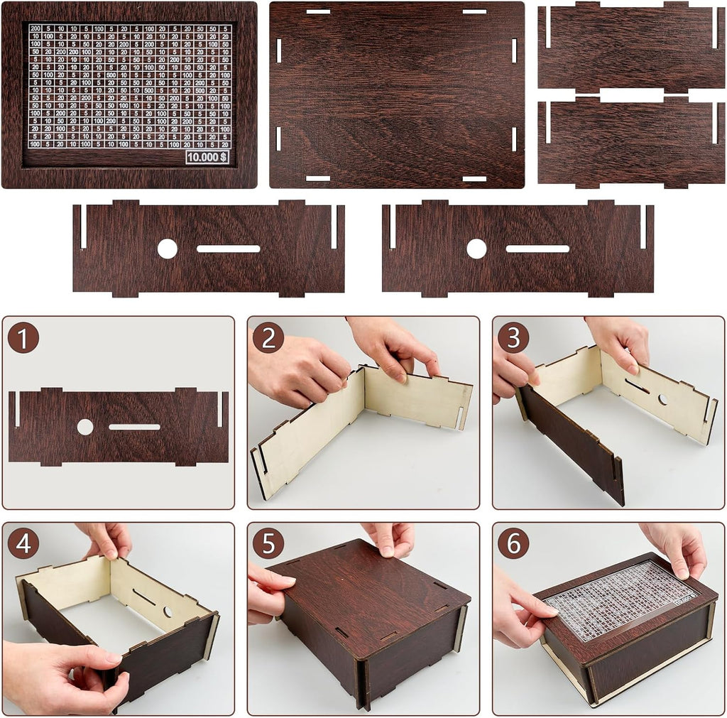 Wooden Money Saving Box with Counter for Adults and Kids a7