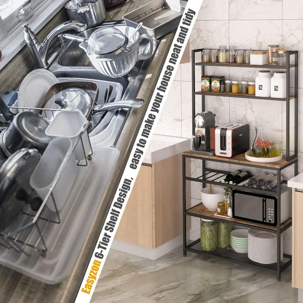 Industrial Kitchen Baker's Rack Coffee Station Microwave Stand a7
