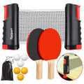 FBSPORT Ping Pong Paddle Set, Portable Table Tennis Set with Retractable Net, 2 Rackets, 6 Balls and Carry Bag for Children Adult Indoor/Outdoor Games - Sports Supplies Online Store