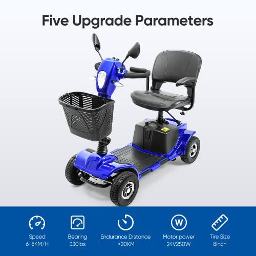 4 Wheel Mobility Scooter with Lights, Rearview Mirror & Basket a7k