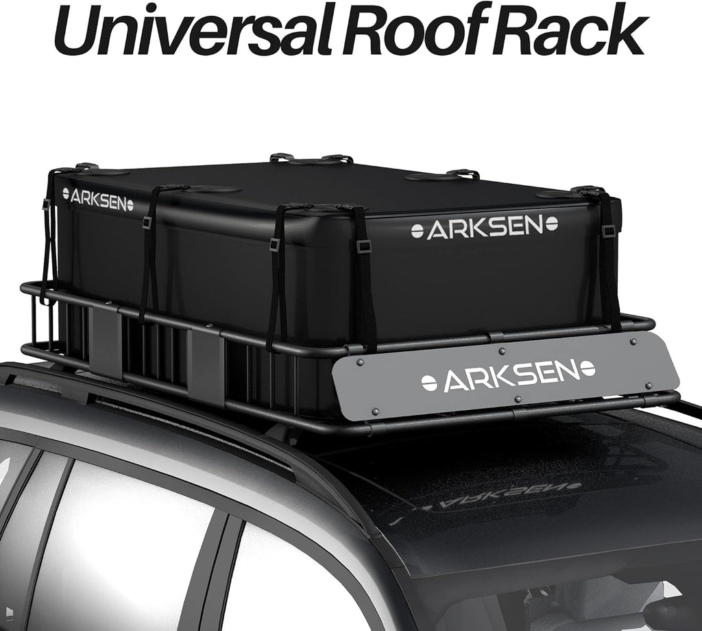 Roof Rack Cargo Basket with Soft-Shell Carrier for SUV Trucks Cars Black k7m