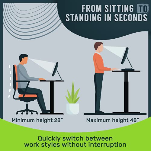 Electric Standing Desk Frame 60 x 24 Inch Motorized Workstation with Memory Settings a7