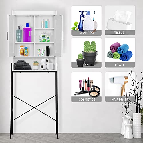 Over The Toilet Storage Cabinet Wooden Organizer Shelf 7k