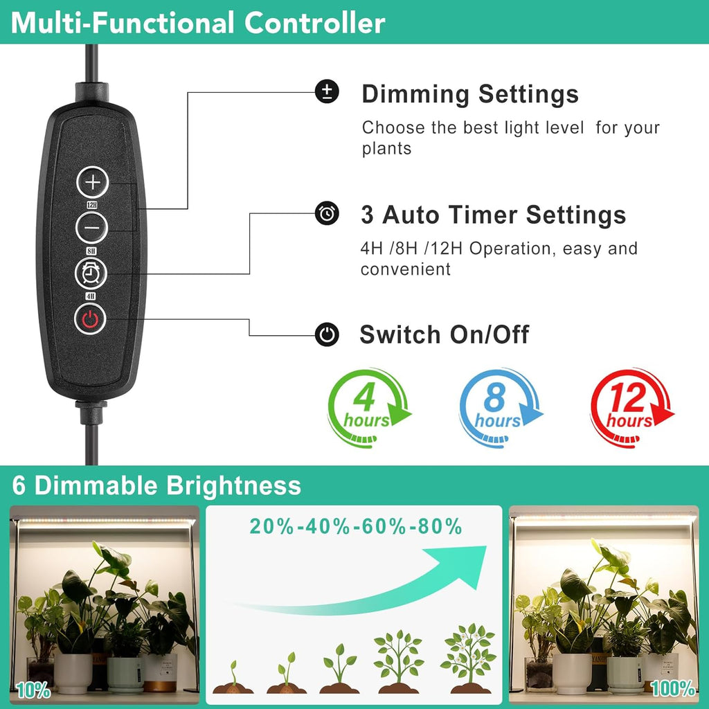 Grow Light Stand with LED Timer and Adjustable Height for Indoor Plants k7p