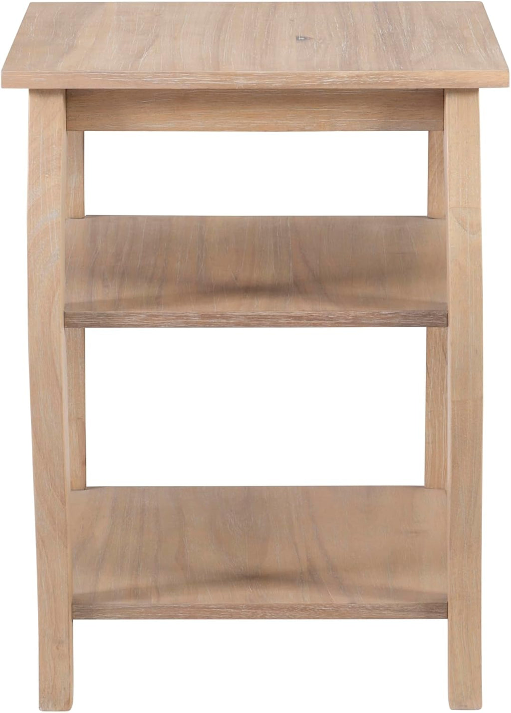 Wooden Side Table with Curved Legs and Shelves k7