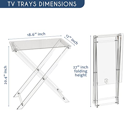 Acrylic Folding TV Tray Table with 2 Removable Trays k7p
