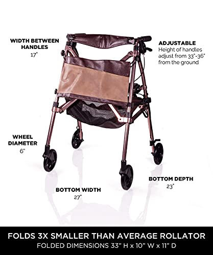 Foldable 4-Wheel Rollator with Seat for Seniors k7m
