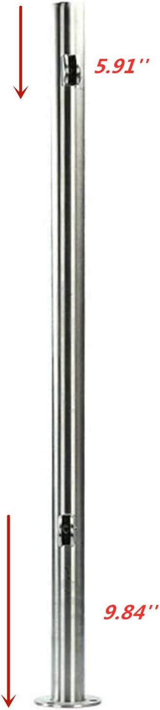 Glass Balustrade Railing Post Stainless Steel Handrail Garden Fencing 110cm Silver a7