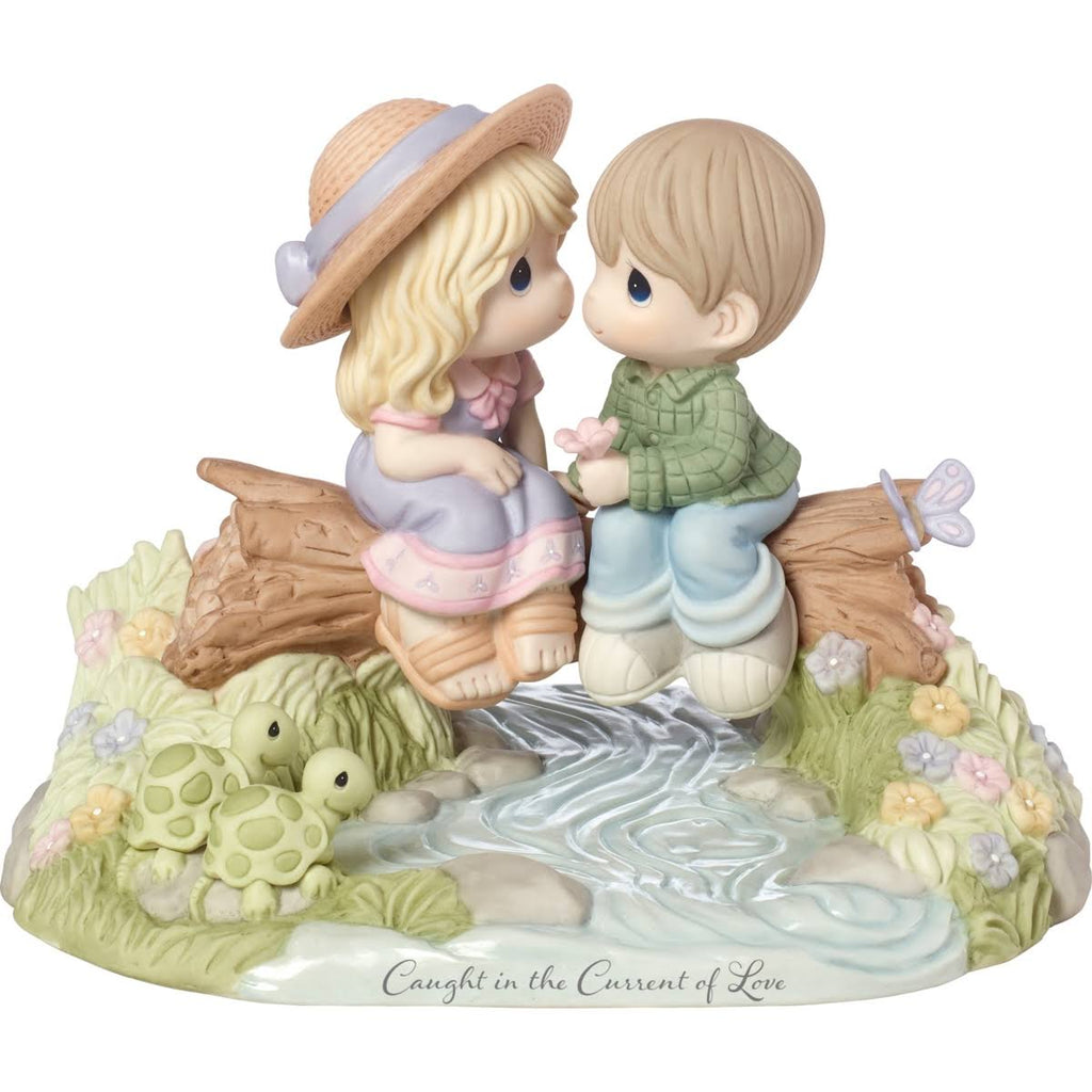 Precious Moments Bisque Porcelain Figurine, Caught in The Current of Love Limited Edition