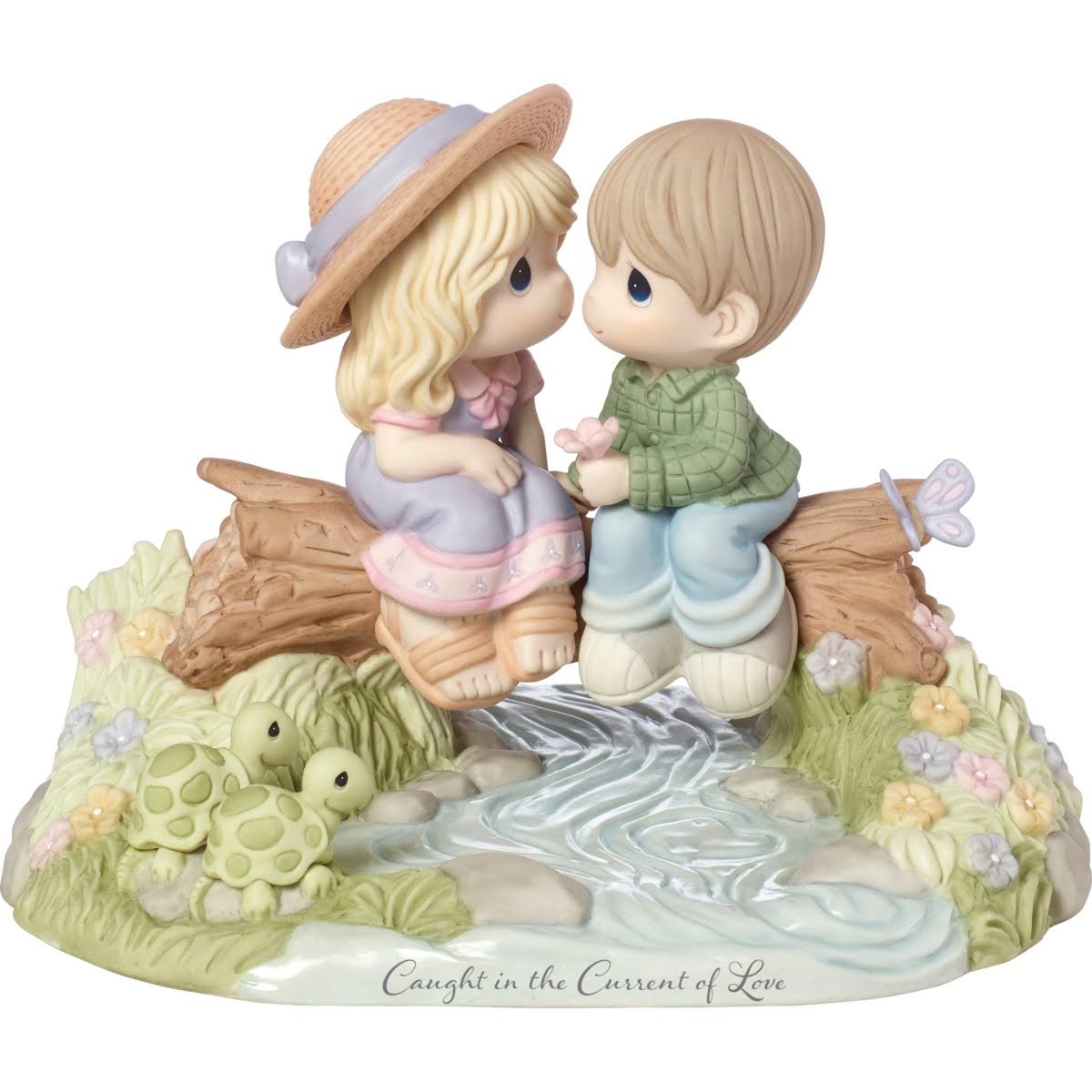 Precious Moments Bisque Porcelain Figurine, Caught in The Current of Love Limited Edition