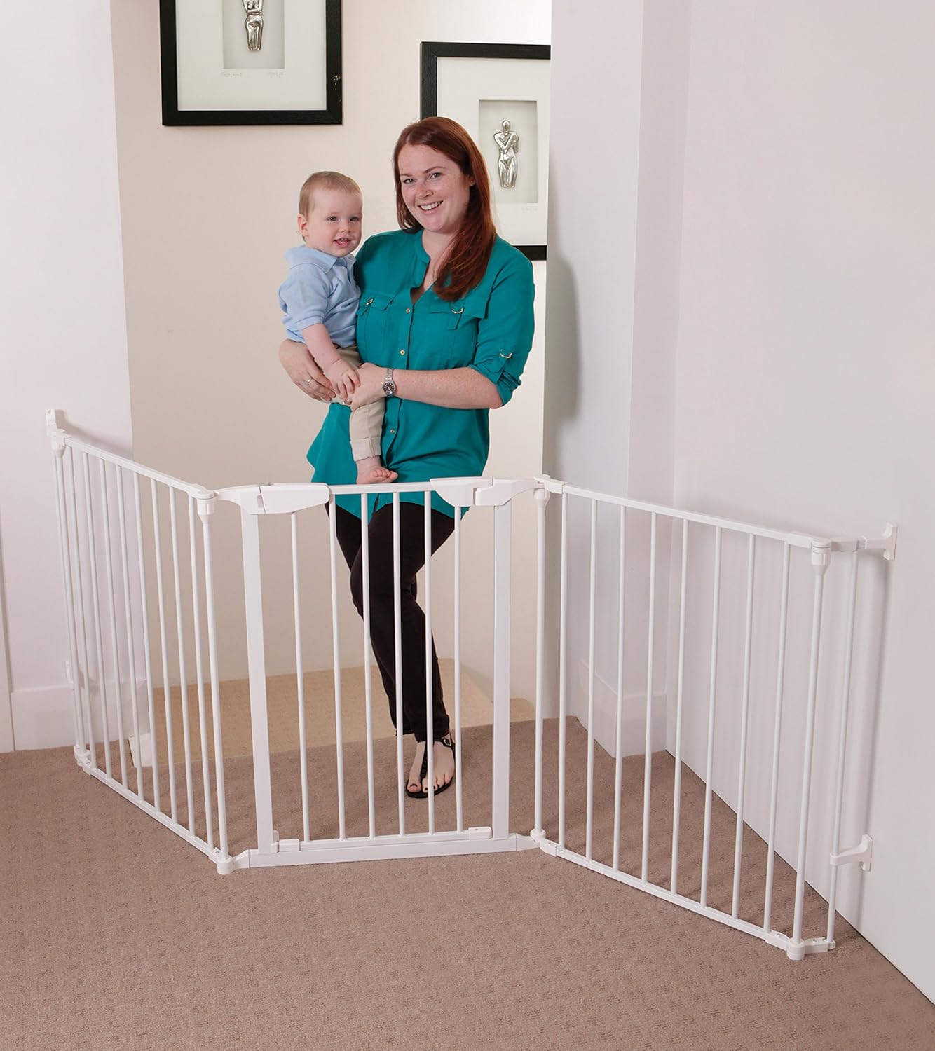 Baby Gate for Stairs White a7