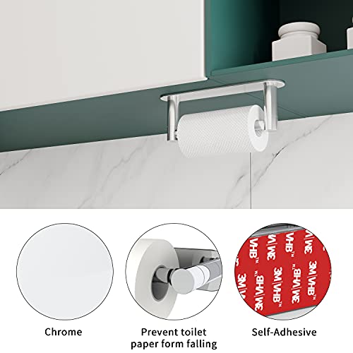 Adhesive Toilet Paper Holder Brushed Nickel Double Post Pivoting No Drilling Stainless Steel k7