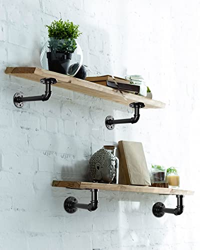 Shelf Brackets 12 Pack Heavy Duty Wall Mount Black Iron Finish 7x4 Inch k9