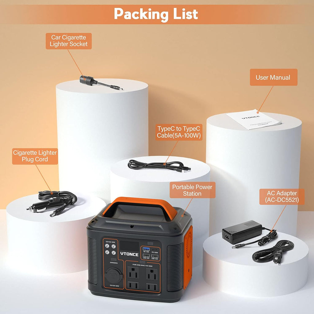 Portable Power Station 300W Solar Generator 296Wh Backup Battery k7