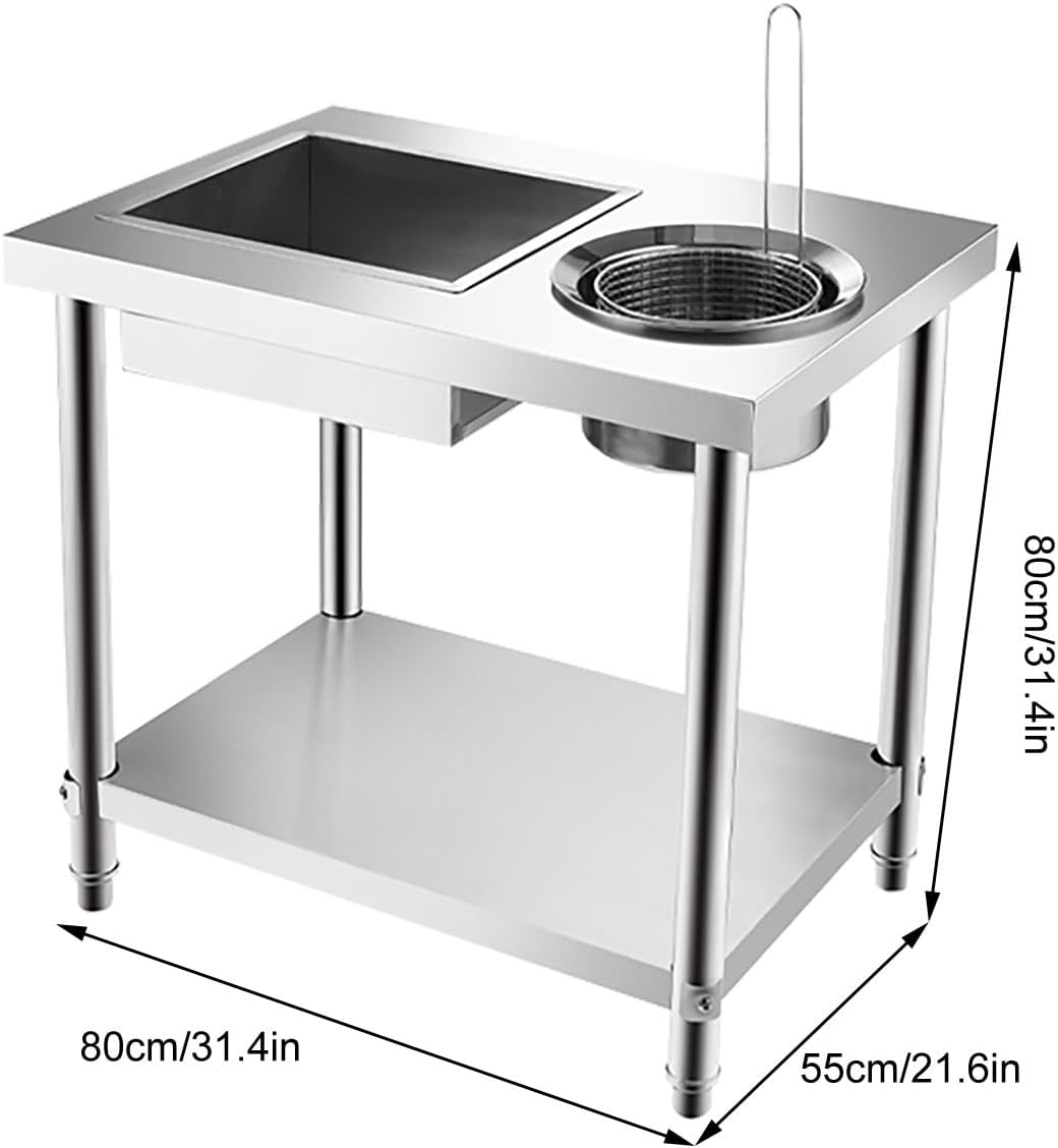Stainless Steel Breading Prep Table for Commercial Kitchen a7k