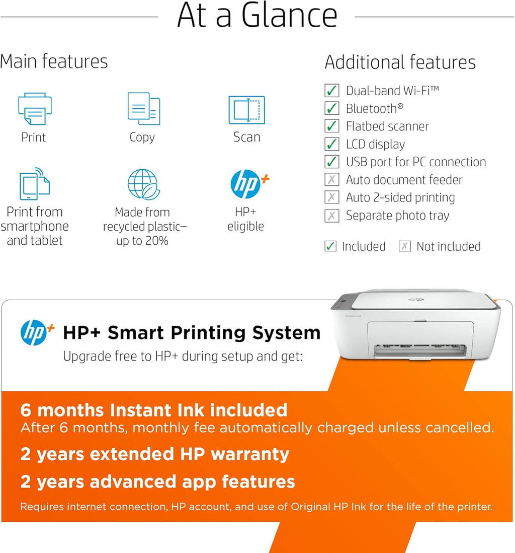 Wireless Color All-in-One Printer with Instant Ink 2 Pack q7m