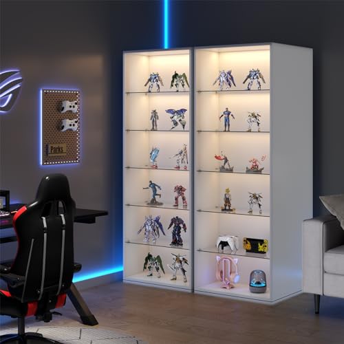 Rotating Shoe Rack with Sensor Light and Glass Shelves k7m