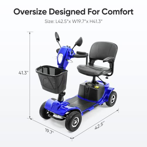 4 Wheel Mobility Scooter with Lights, Rearview Mirror & Basket a7k