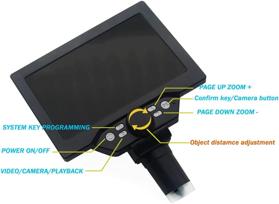 Digital Microscope 7 Inch LCD 12MP 1-1200X Magnifier with Stand a7