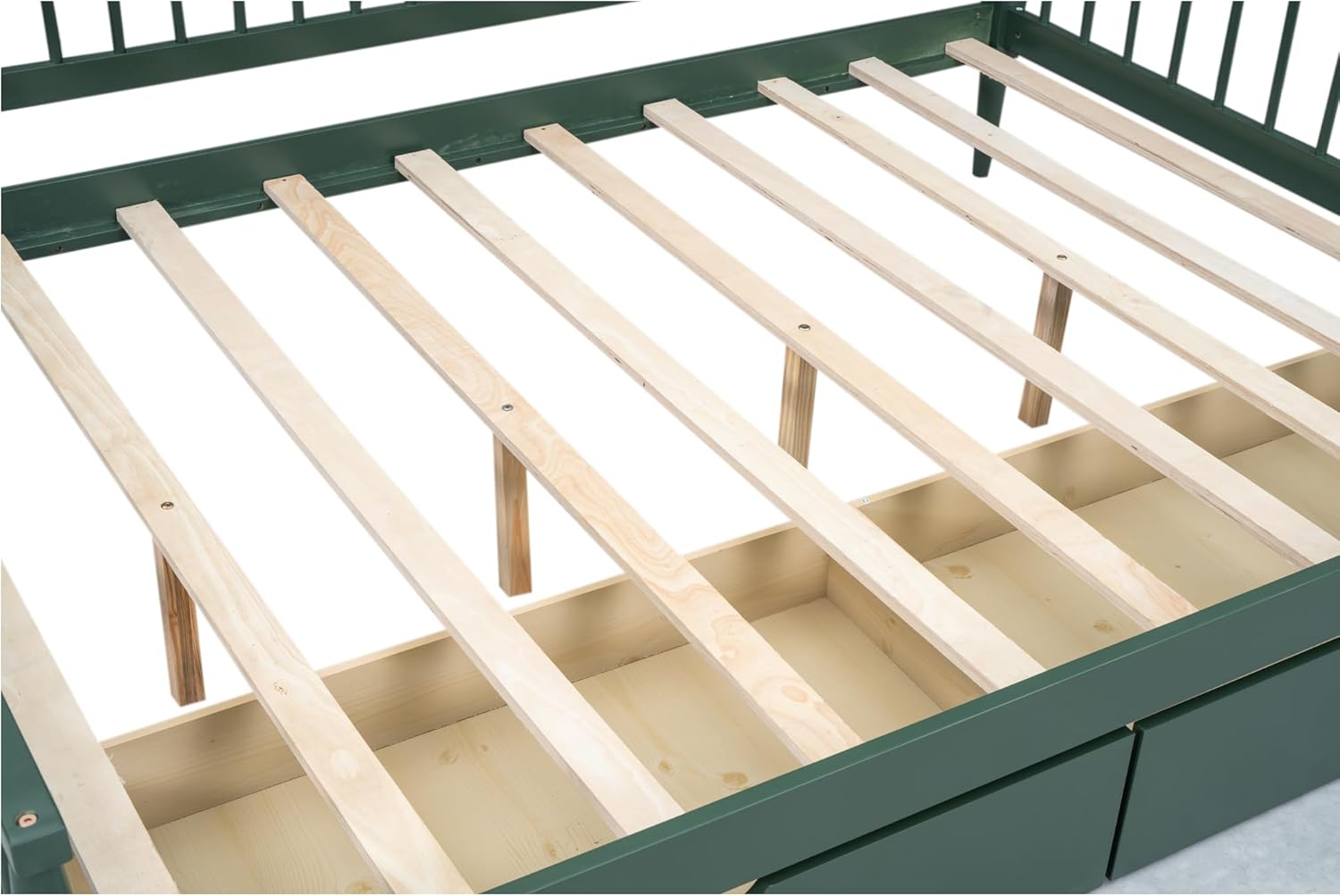 Daybed with Two Drawers Solid Wood Frame Green k7m