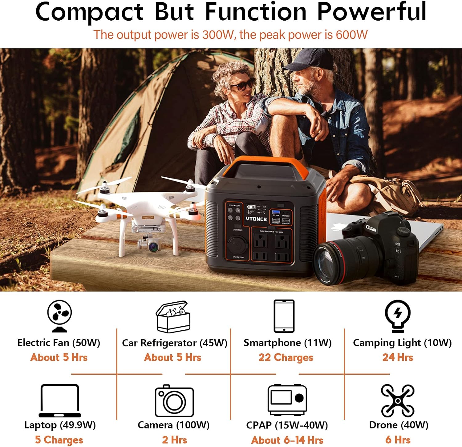 Portable Power Station 300W Solar Generator 296Wh Backup Battery k7