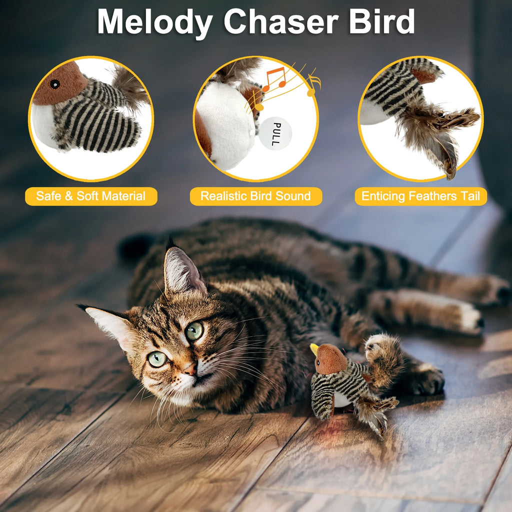 Interactive Cat Toy with Chirping Bird Sounds a7k