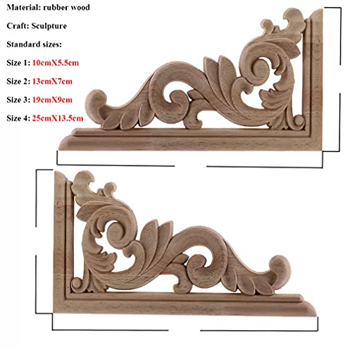 Wooden Floral Carving Wall Decor 10x55cm a7