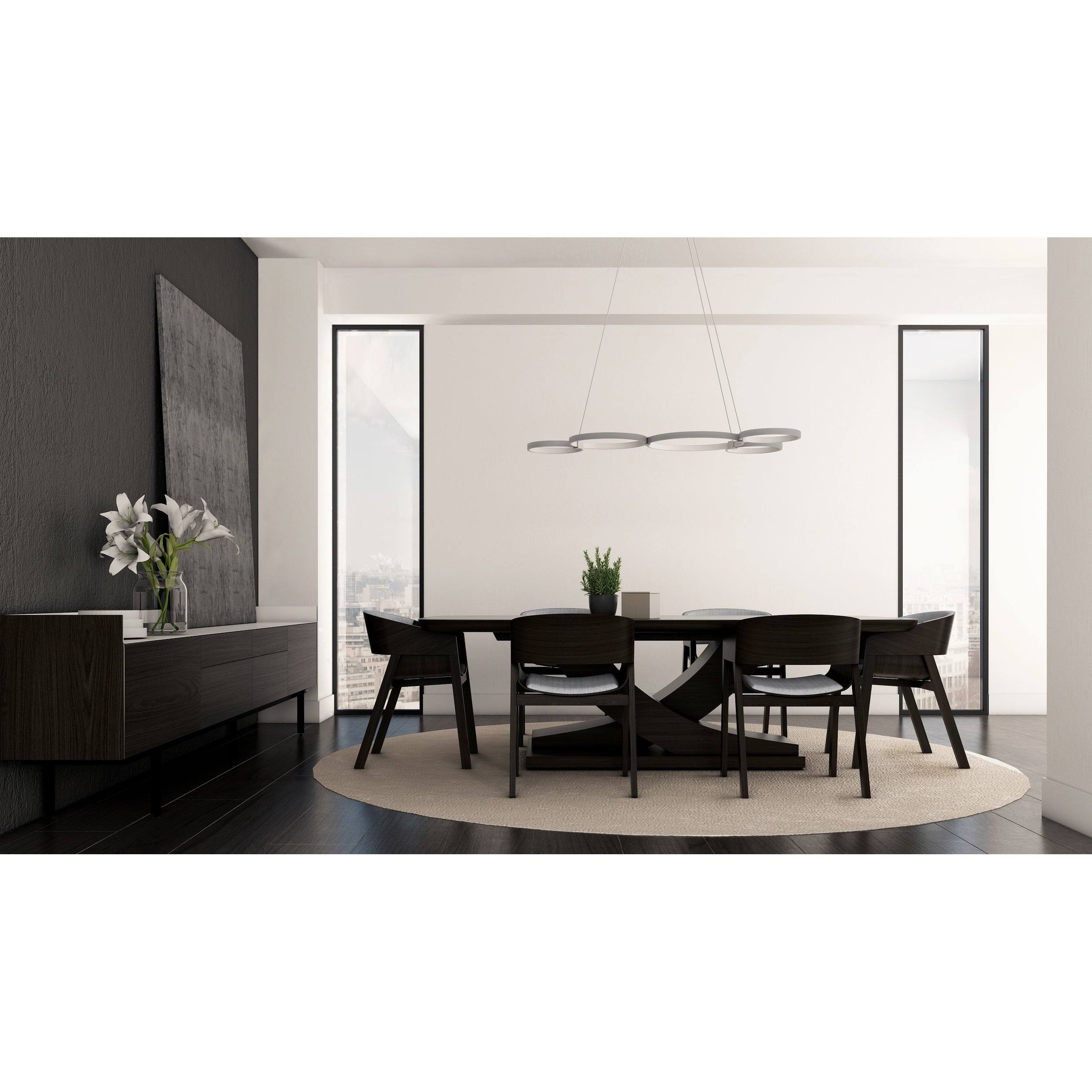 Modern LED Multi-Ring Chandelier Silver a7