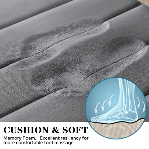 Black Memory Foam Bathroom Rug Set 3 Piece Non Slip Absorbent Shaggy Mats q7