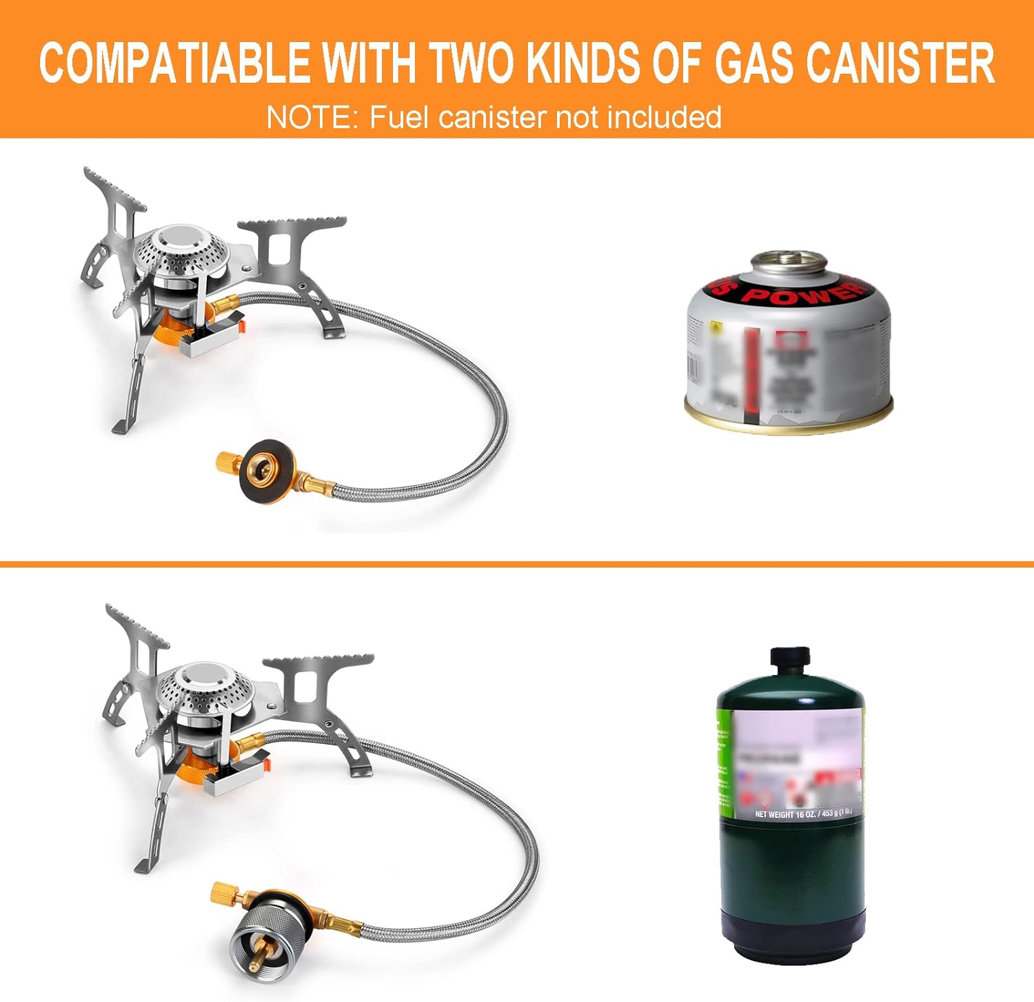 Camping Gas Stove 3700W Portable Burner with Piezo Ignition k7m