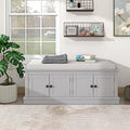 Storage Bench, Entryway Bench with 4 Doors and Adjustable Shelves, Shoe Bench Shoe Cabinet Storage Ottoman with Removable Seat Cushion for Living Room Entryway Hallway (Antique Navy)
