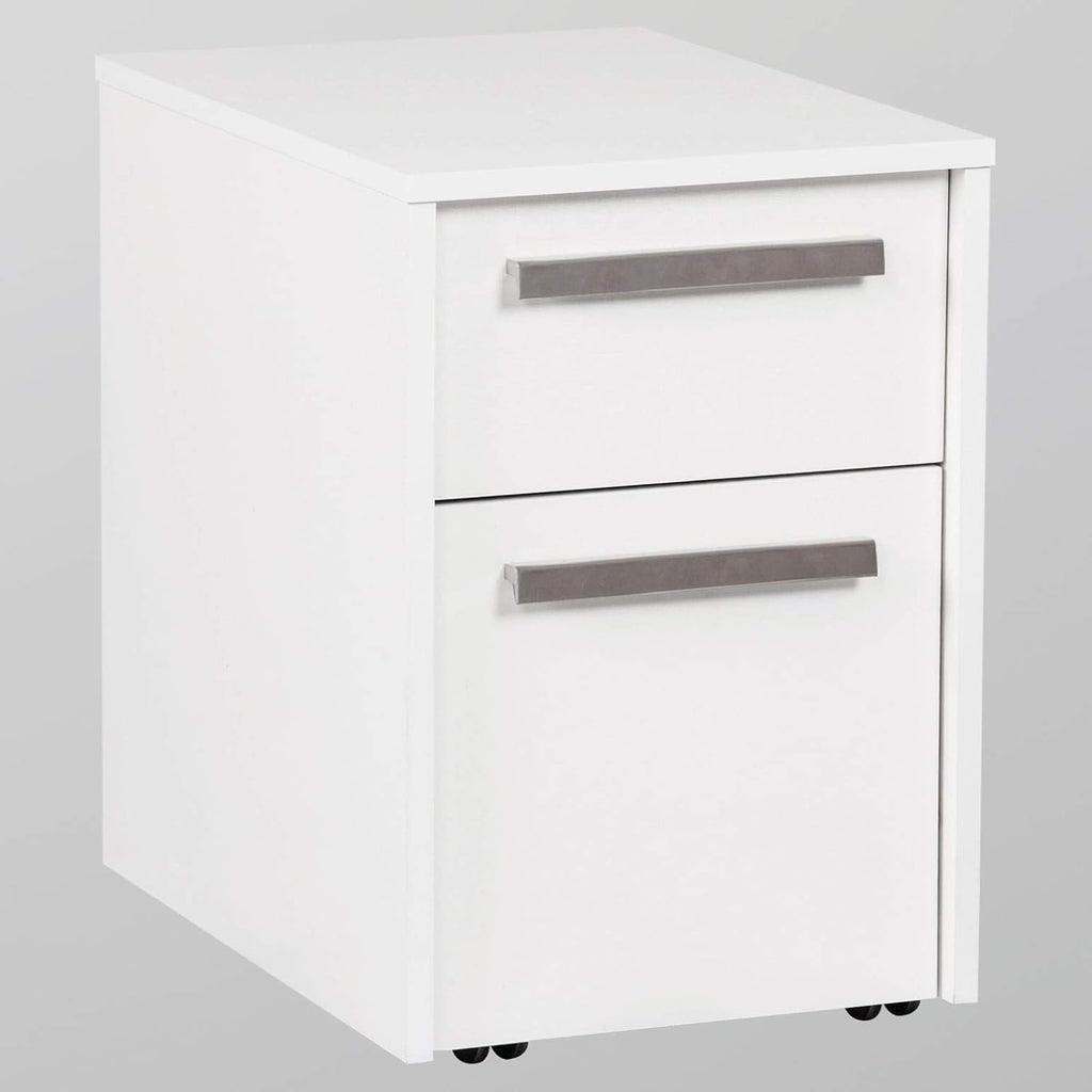 White Wood Grain 2-Drawer Mobile File Cabinet k7m