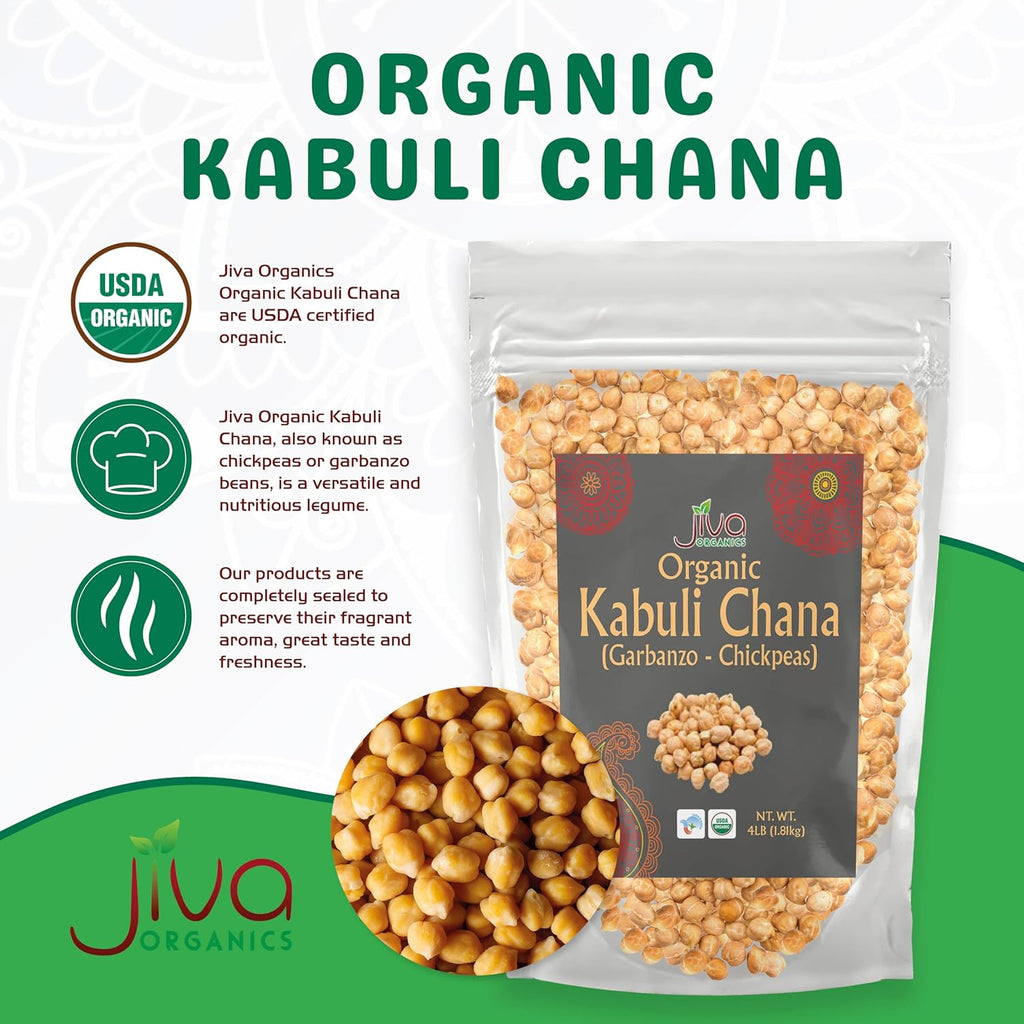 Organic Raw Chickpeas Whole Garbanzo Beans 4 LB Large Bag a7