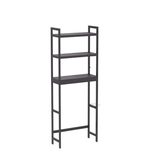 Bamboo 3-Tier Over Toilet Storage Shelf with Paper Holder and Hooks k7m