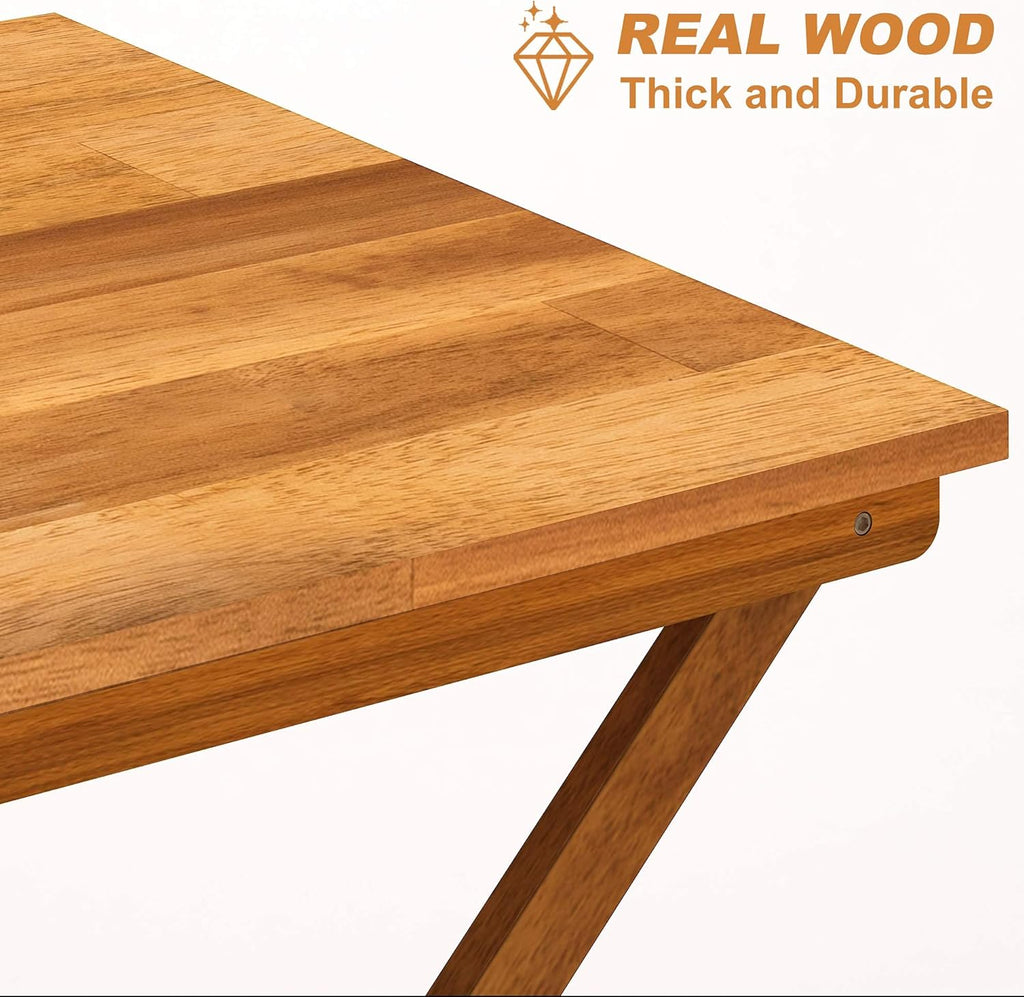 Wood Folding Indoor Outdoor Table 29.5x29.5x28.7 Golden Teak k7